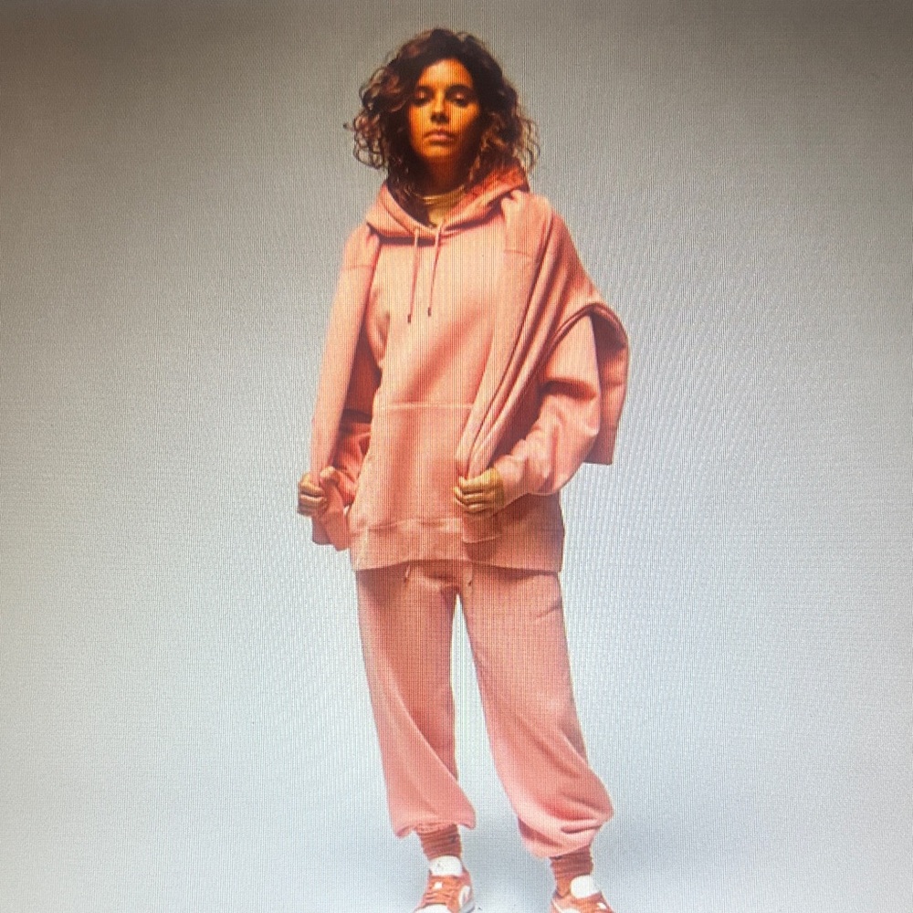 Women's Jordan Flight Fleece set in Pink Oxford Hoodie and Jogger Set